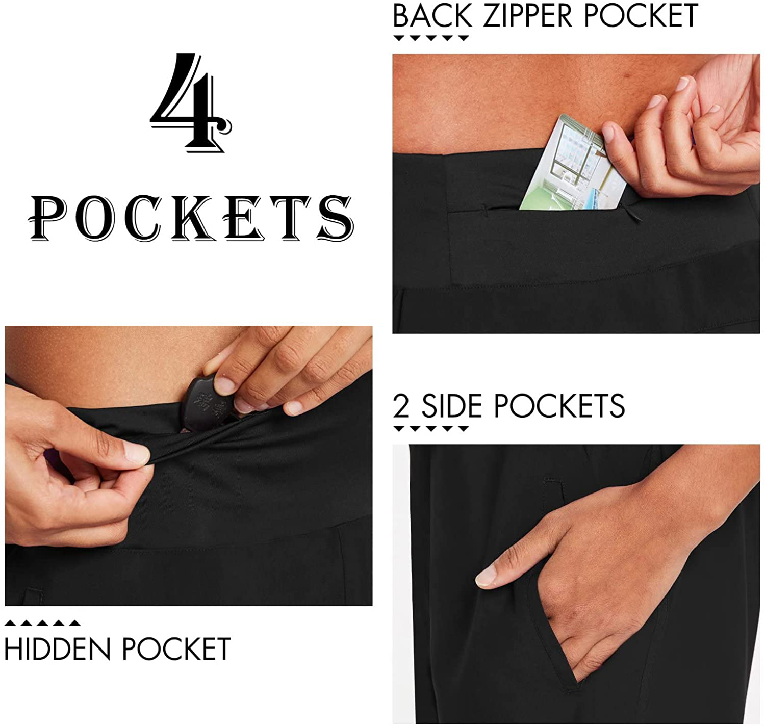 BALEAF Women'S 7 Inches Long Running Shorts with Liner Lounge Sport Gym Shorts Back Zipper Pocket Apparel & Accessories > Clothing > Shorts Kylie Max   