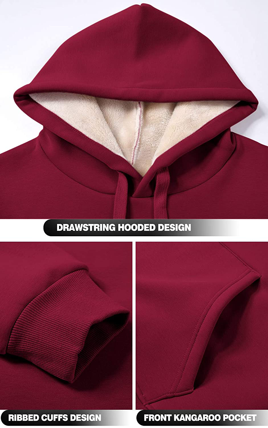 Theast Womens Winter Casual Warm Fleece Sherpa Lined Pullover Hooded Sweatshirt, Hoodies Sweatshirt for Women Apparel & Accessories > Clothing > Activewear Kylie Max   