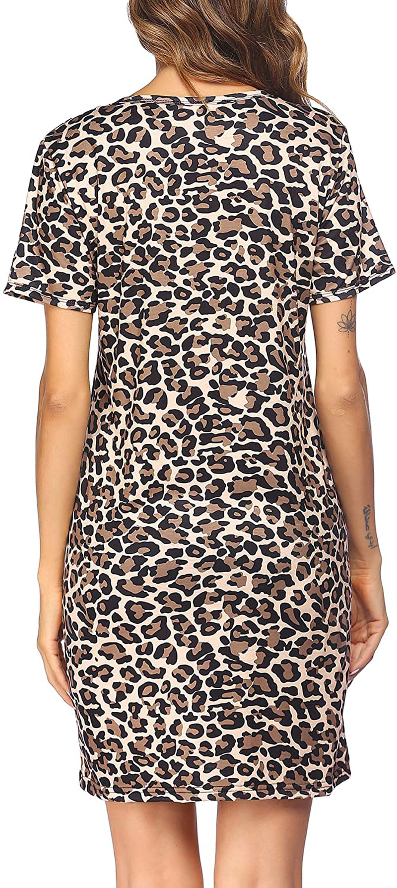 Ekouaer Nightgowns for Women Sleepshirt Short Sleeve Pajama Shirt Soft Sleep Dress Striped Pocket Loungewear Nightshirt Apparel & Accessories > Clothing > Sleepwear & Loungewear > Nightgowns Kylie Max   