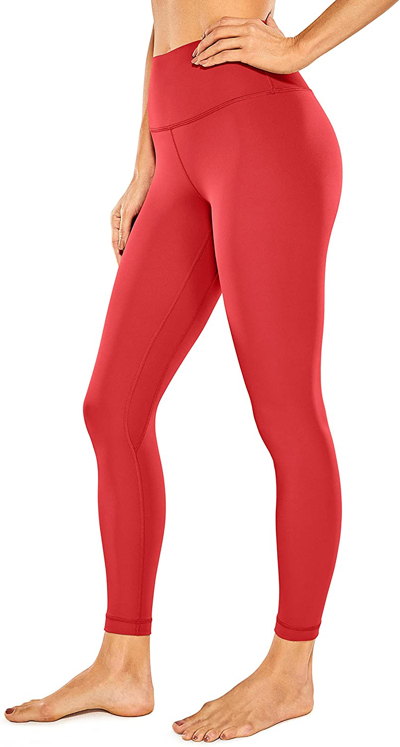 CRZ YOGA Women's Naked Feeling Yoga Pants 25 Inches - 7/8 High Waisted Workout Leggings Apparel & Accessories > Clothing > Activewear CRZ YOGA Crimson Large 