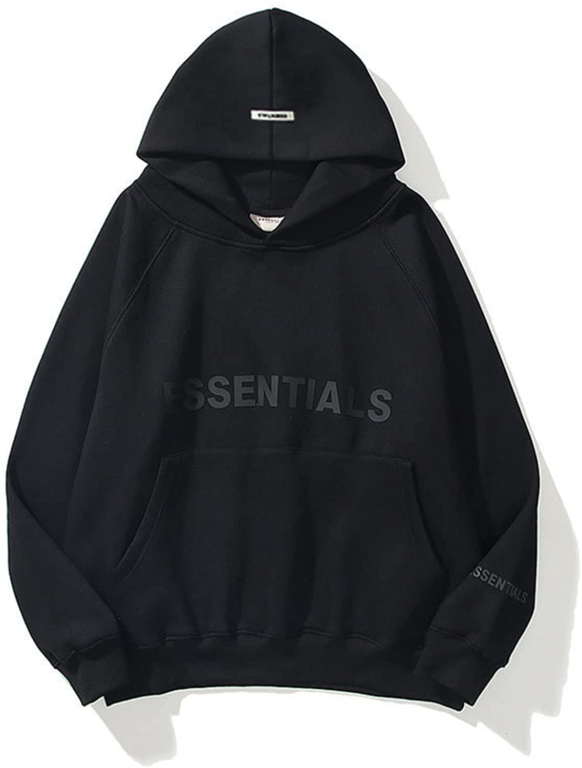 Unisex Essentials Hoodie Letter Print Loose Fit Hooded Sweatshirt Long Sleeve Casual Pullover Hoodie for Women Men Apparel & Accessories > Clothing > Activewear Kylie Max   