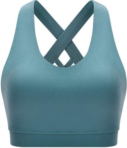 RUNNING GIRL Sports Bra for Women, Criss-Cross Back Padded Strappy Sports Bras Medium Support Yoga Bra with Removable Cups Apparel & Accessories > Clothing > Underwear & Socks > Bras Kylie Max   