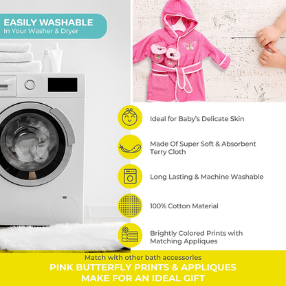 Spasilk 100% Cotton Hooded Terry Bathrobe with Booties — Baby Girl Gifts — Baby Boy Gifts — 0-9 Months — Shower Gift Apparel & Accessories > Clothing > Sleepwear & Loungewear > Robes Kylie Max   