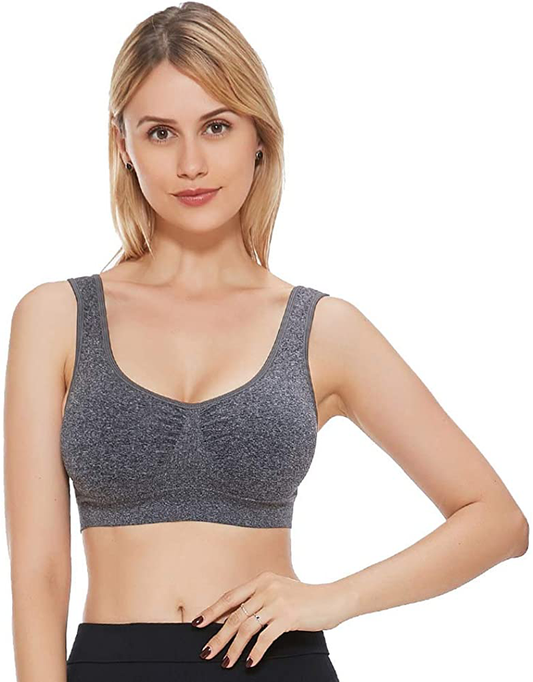 JOJOANS 1/3 Pack Sports Bras for Women - Seamless Workout Yoga Bra Stretchy Comfort Sleep Bra with Removable Pads Apparel & Accessories > Clothing > Underwear & Socks > Bras Kylie Max   