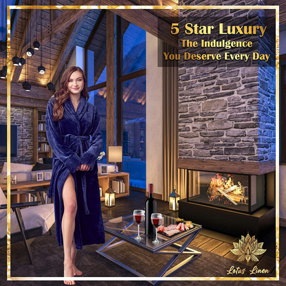 LOTUS LINEN Women Soft Plush Robes - GODDESS - Fluffy Robe for Women -Long Fleece Spa Bathrobes Apparel & Accessories > Clothing > Sleepwear & Loungewear > Robes Kylie Max   