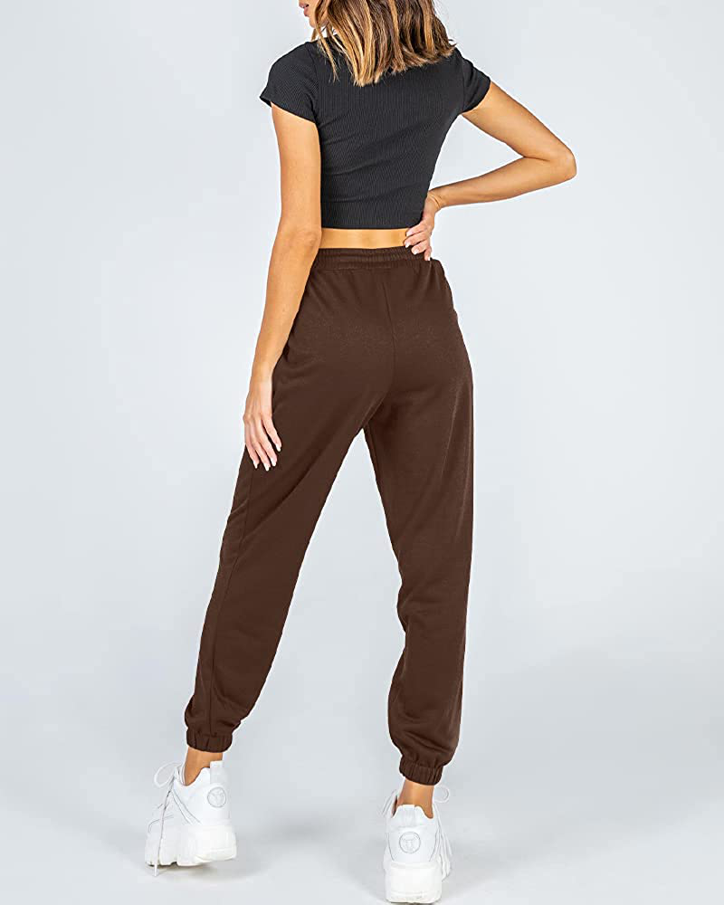 Ezymall Womens Sweatpants Comfy High Waisted Workout Athletic Lounge Joggers Pants with Pockets Apparel & Accessories > Clothing > Activewear Kylie Max   