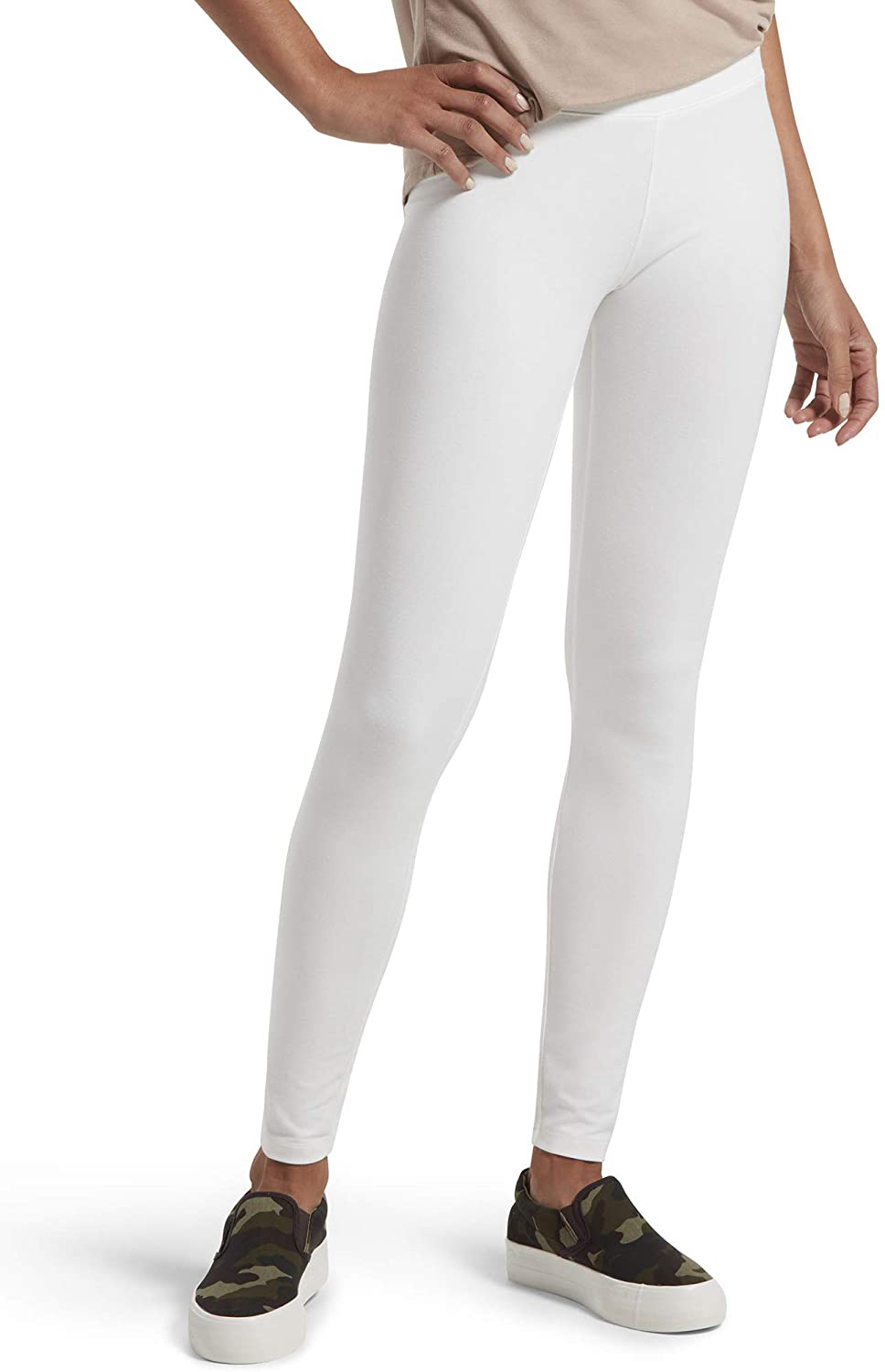 HUE Women's Cotton Ultra Legging with Wide Waistband, Assorted Apparel & Accessories > Clothing > Activewear HUE White X-Small 