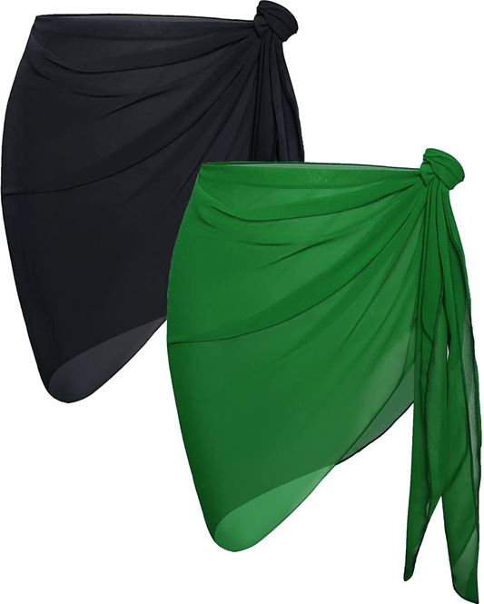 CHICGAL 2 Pieces Women Beach Sarong Bathing Suit Wrap Skirt Sheer Bikini Swimsuit Cover Ups for Swimwear Apparel & Accessories > Clothing > Swimwear Kylie Max   