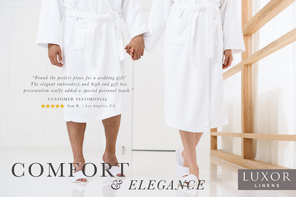 Luxor Linens Couple'S Terry Cloth Bathrobe Egyptian Cotton Unisex Luxurious Soft Plush Elegant San Marco Apparel & Accessories > Clothing > Sleepwear & Loungewear > Robes Kylie Max   