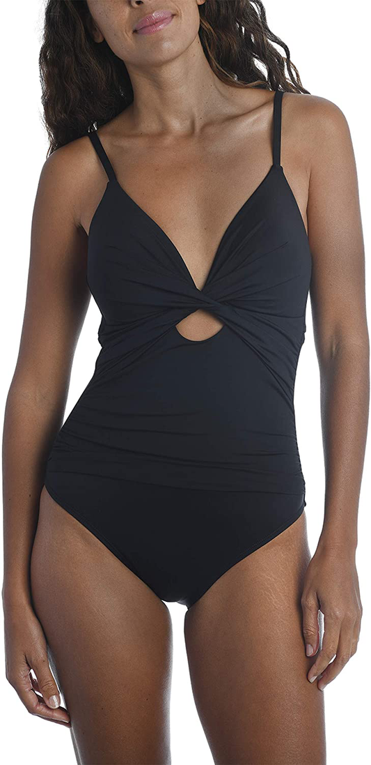 Twist Keyhole Front over the Shoulder One Piece Swimsuit Apparel & Accessories > Clothing > Swimwear Kylie Max   