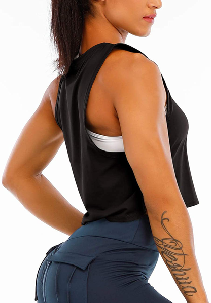Haola Women'S Loose Sleeveless Cropped Muscle Open Side Yoga Tops Workout Cool T-Shirt Running Short Tank Crop Tops Apparel & Accessories > Clothing > Activewear Kylie Max   