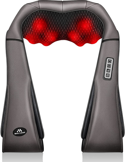 Back Neck Shoulder Massager with Heat - Deep Tissue Kneading Electric Back Massage for Neck, Back, Shoulder, Waist, Foot - Shiatsu Full Body Massage, Relax Gift for Her/Him/Friend/Dad/Mom Arts & Entertainment > Party & Celebration > Gift Giving MagicMakers Gray  