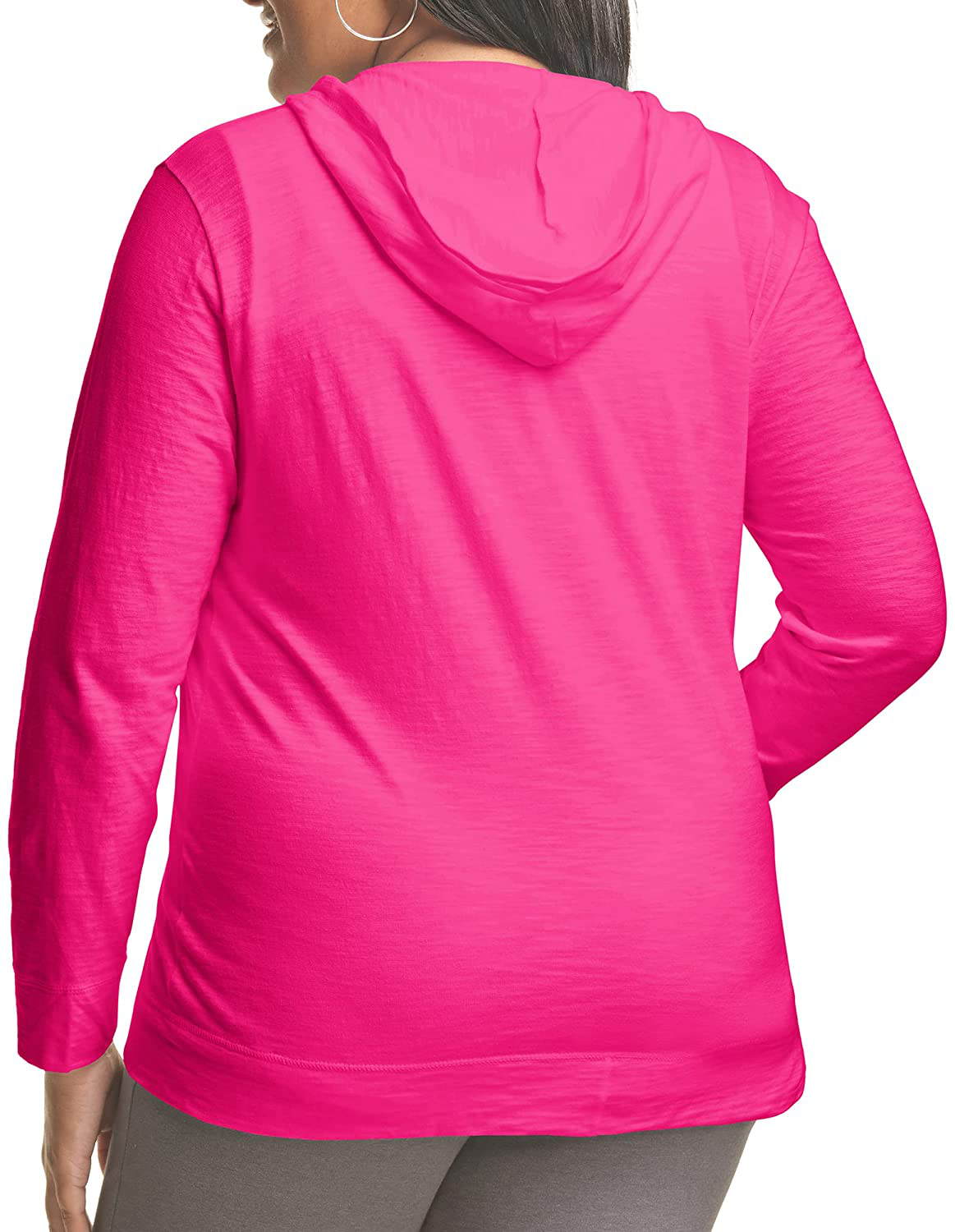 JUST MY SIZE plus Size Slub-Cotton Full-Zip Lightweight Women'S Hoodie Apparel & Accessories > Clothing > Activewear Kylie Max   