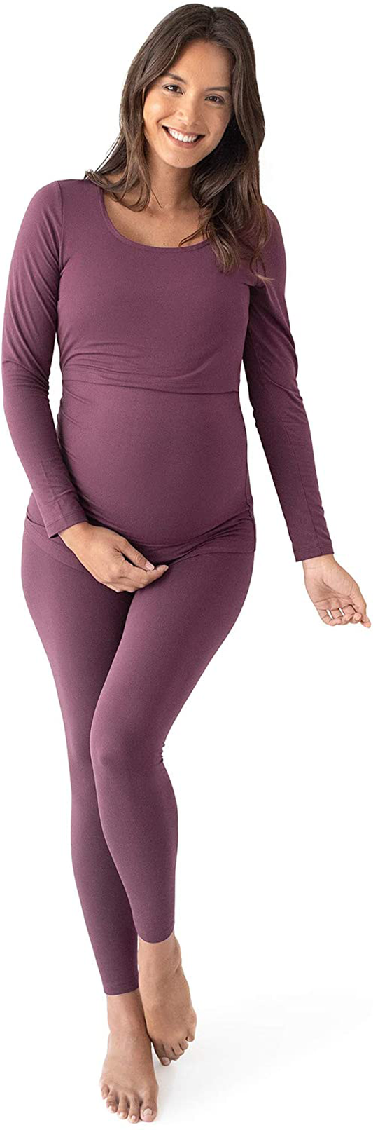 Kindred Bravely Jane Nursing Pajama Set | Nursing Pajamas for Breastfeeding Apparel & Accessories > Clothing > Sleepwear & Loungewear > Pajamas Kindred Bravely Plum Burgundy Small 