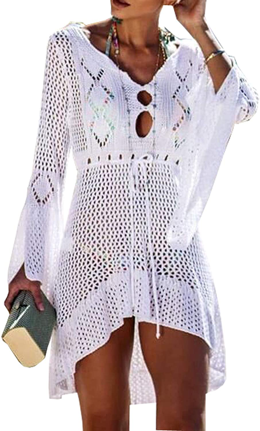 Wander Agio Beach Tops Sexy Perspective Cover Dresses Bikini Cover-Ups Net Coverups Apparel & Accessories > Clothing > Swimwear Kylie Max   