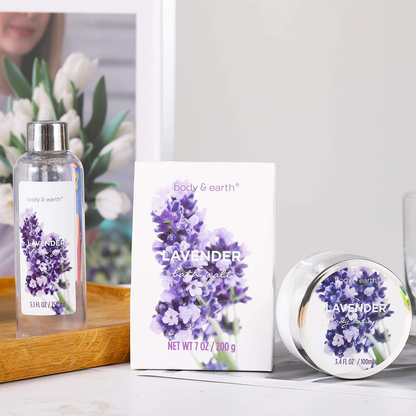 Gift Basket for Women - Bath Spa Baskets Gift Set for Women, Body & Earth 7 Pcs Lavender Bath Gifts for Birthday Mom Friend with Shower Gel, Bubble Bath, Bath Salts ,Body Lotion, Scented Candle Arts & Entertainment > Party & Celebration > Gift Giving BODY & EARTH   