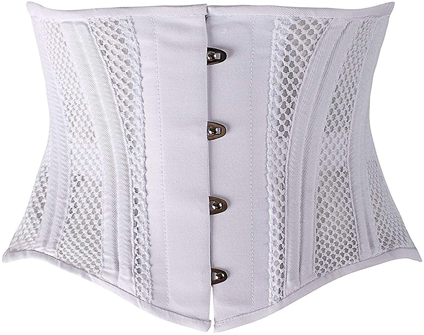 SHAPERX Women'S 26 Steel Boned Corset Short Torso Heavy Duty Waist Training Corsets Apparel & Accessories > Clothing > Underwear & Socks > Lingerie SHAPERX White Mesh Medium 