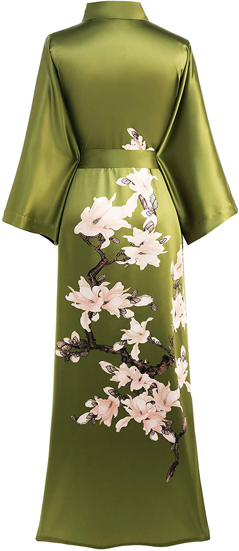 BABEYOND Kimono Robe Cover up Long Floral Satin Sleepwear Silky Bathrobe Bachelorette Robe Apparel & Accessories > Clothing > Sleepwear & Loungewear > Robes KYLIE MAX   