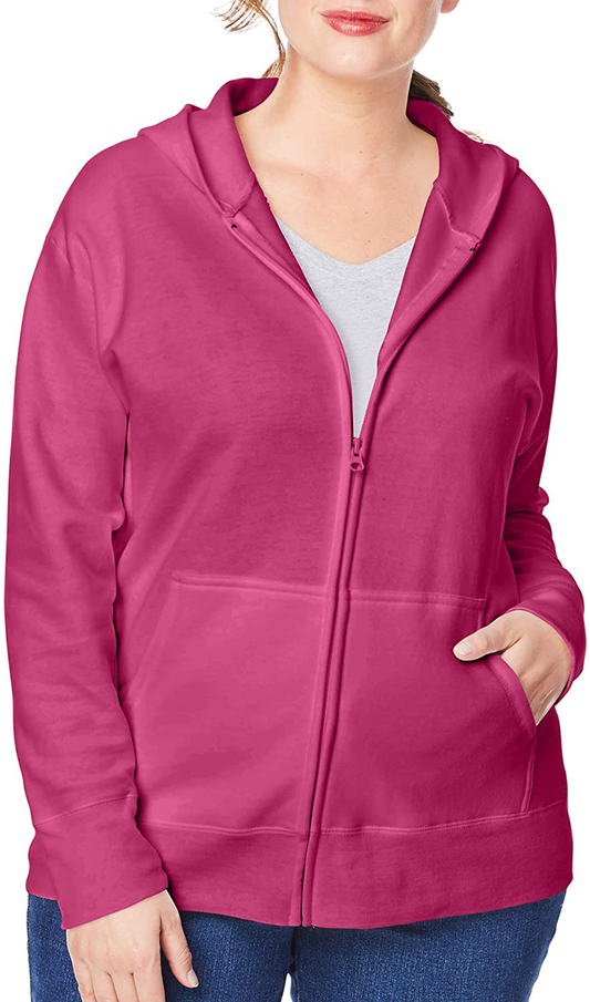 JUST MY SIZE plus Size Comfortsoft Ecosmart Fleece Full-Zip Women'S Hoodie Apparel & Accessories > Clothing > Activewear Kylie Max   
