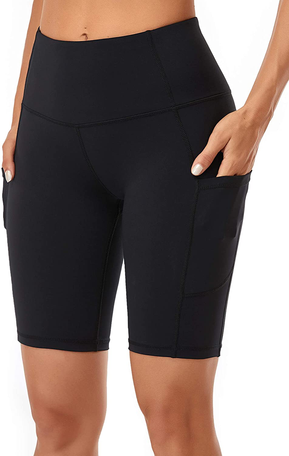 Oalka Women'S Short Yoga Side Pockets High Waist Workout Running Shorts Apparel & Accessories > Clothing > Shorts Kylie Max   