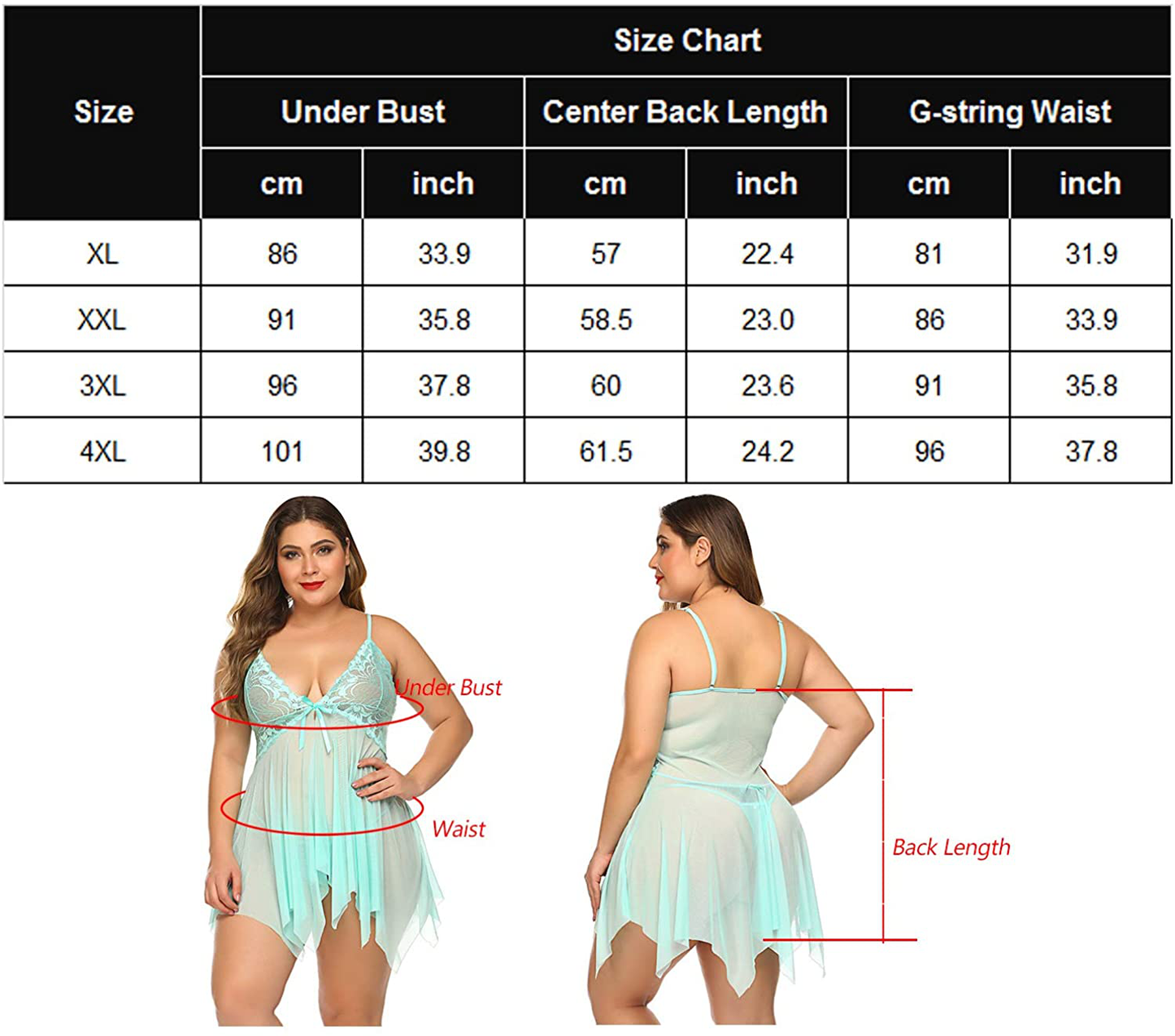 Avidlove Lingerie for Women Lace Babydoll Sleepwear Boudoir Outfits plus Size Langeray XS-5XL Apparel & Accessories > Clothing > Underwear & Socks > Lingerie Kylie Max   