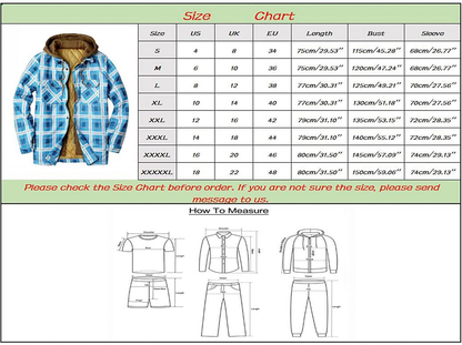 Merthy Mens Big and Tall Berber Lined Flannel Shirts Jacket Casual Long Sleeve Button down Hooded Plaid Parka Coat S-5XL Apparel & Accessories > Clothing > Underwear & Socks > Shapewear Merthy   