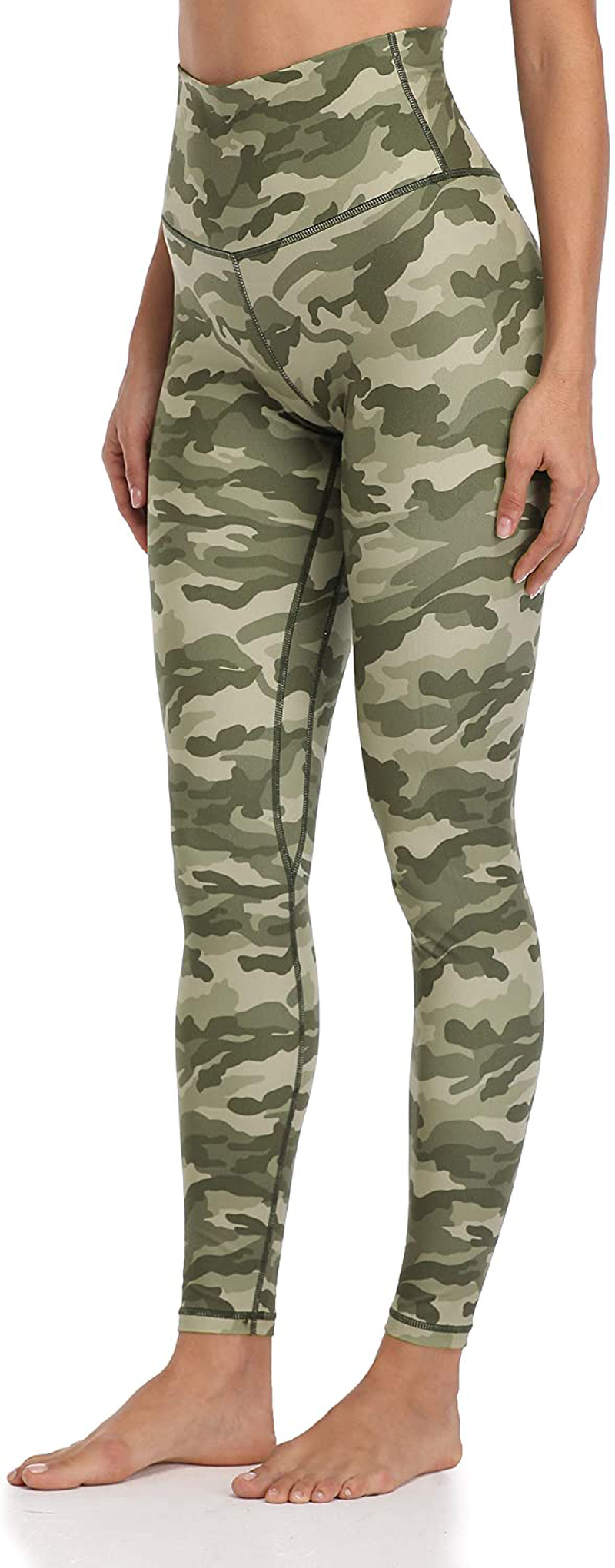 Colorfulkoala Women's High Waisted Pattern Leggings Full-length Yoga Pants Apparel & Accessories > Clothing > Activewear Colorfulkoala Green & beige mixed camo X-Large 
