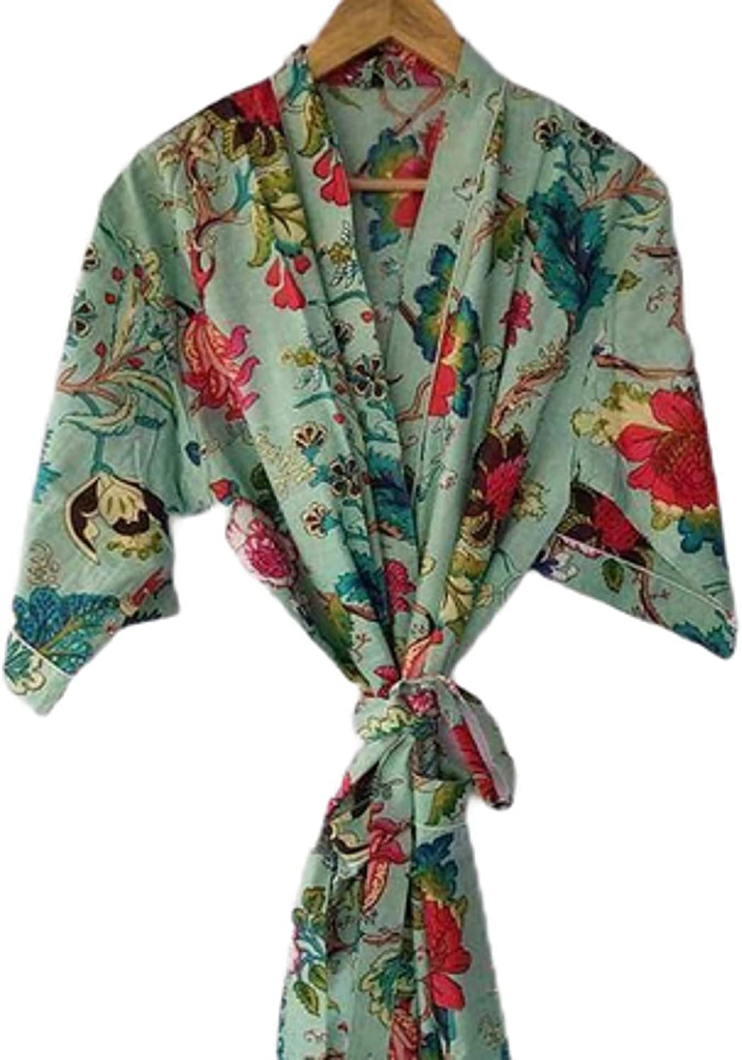 Indian Kimono Robes Japanese Kimono Bridesman Robes Kimono Cardigan Beach Wear Cotton Robe Floral Kimono Robe Night Gown Gifts for Christmas by RANJANACRAFT. (36 Inch US Women'S Letter) Apparel & Accessories > Clothing > Sleepwear & Loungewear > Robes Generic 40 inch US women's letter  