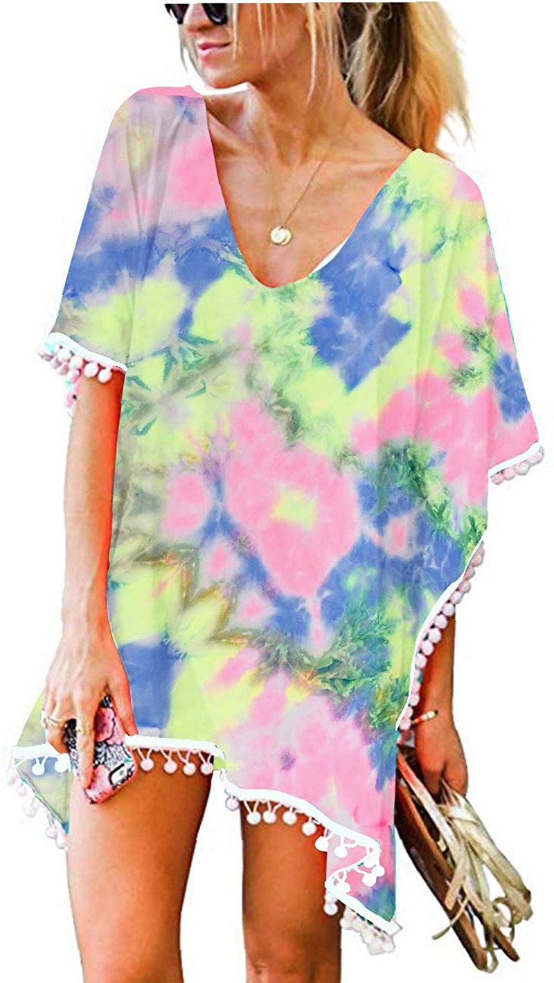 CPOKRTWSO Women’S Crochet Chiffon Tassel Swimsuit Beach Bikini Cover Ups for Swimwear Apparel & Accessories > Clothing > Swimwear Kylie Max   