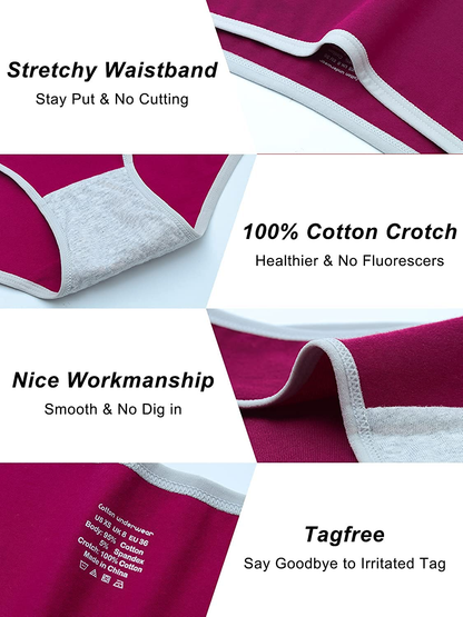 Cotton Hipster Panties for Women Low Rise No Muffin Top Cheeky Underwear for Girls 6 Pack Apparel & Accessories > Clothing > Underwear & Socks > Underwear TUTUESTHER   