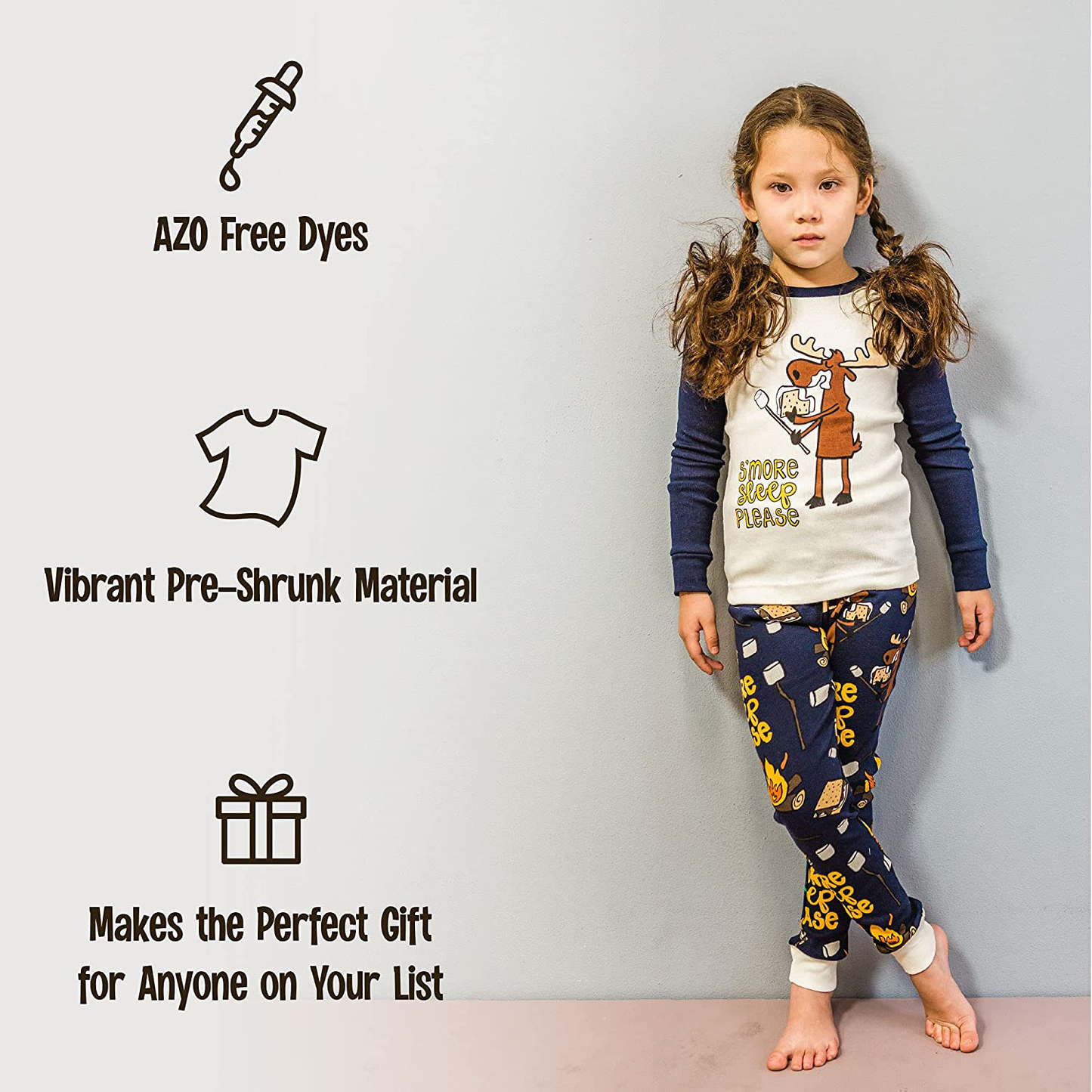 Lazy One Warm Long-Sleeve PJ Sets for Girls and Boys, Funny Kids' Pajama Sets, Cozy, Comfy Apparel & Accessories > Clothing > Sleepwear & Loungewear > Pajamas Kylie Max   