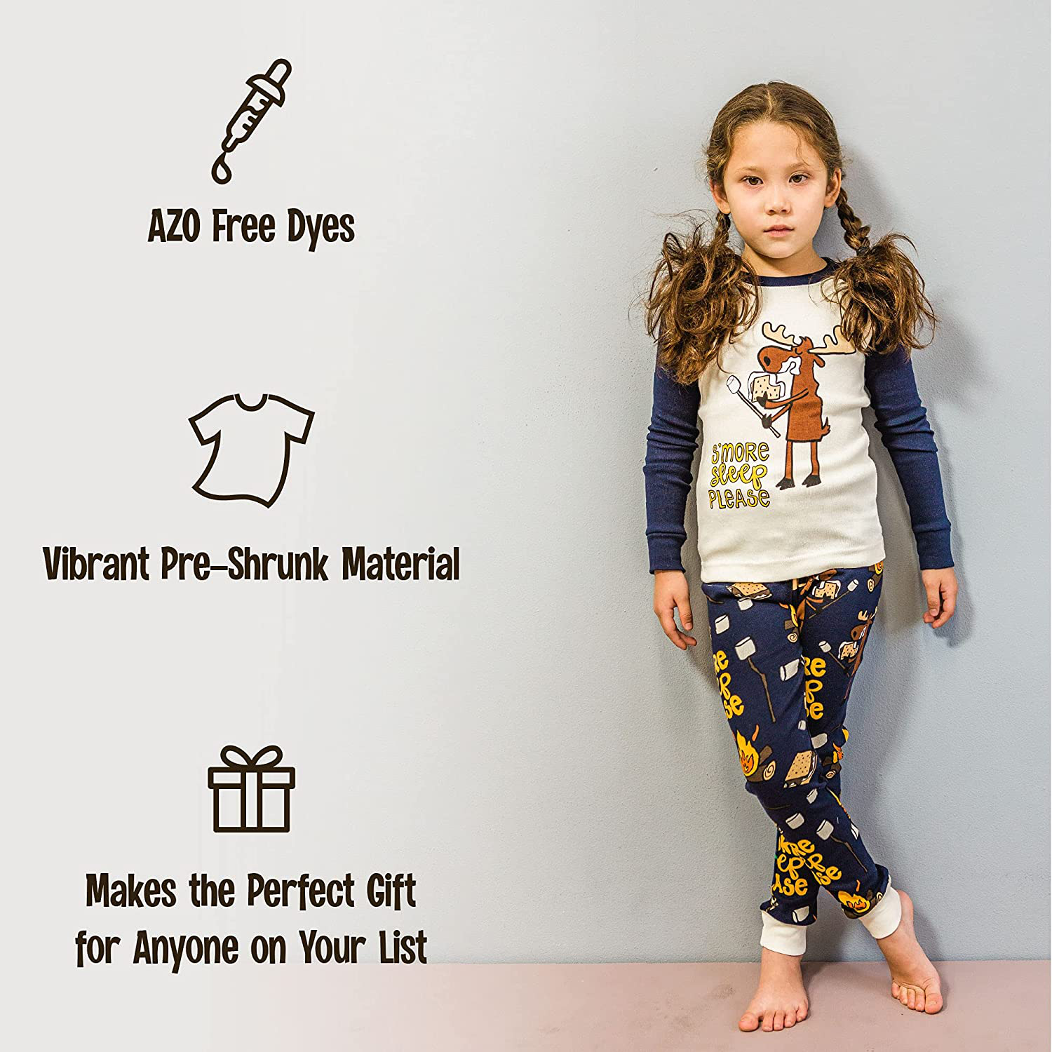 Lazy One Warm Long-Sleeve PJ Sets for Girls and Boys, Funny Kids' Pajama Sets, Cozy, Comfy Apparel & Accessories > Clothing > Sleepwear & Loungewear > Pajamas Kylie Max   