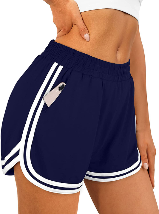 OFEEFAN Womens Athletic Shorts with Pockets Workout Running Summer Lounge Dolphin Shorts Apparel & Accessories > Clothing > Shorts Kylie Max   