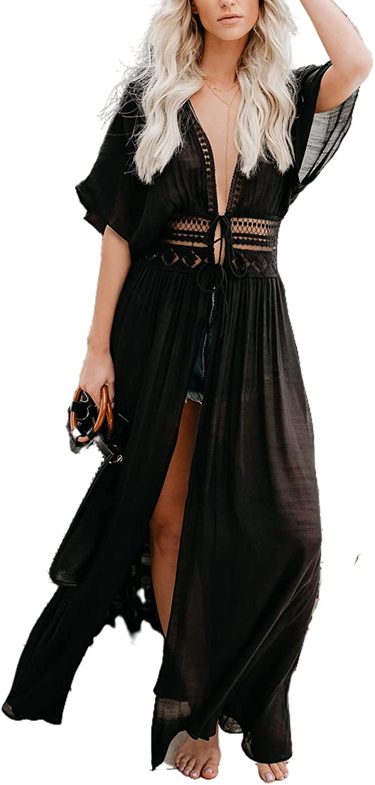 Wander Agio Womens Bikini Cover Ups Beach Coverup Swimsuits Sunscreen Long Top Apparel & Accessories > Clothing > Swimwear Kylie Max   