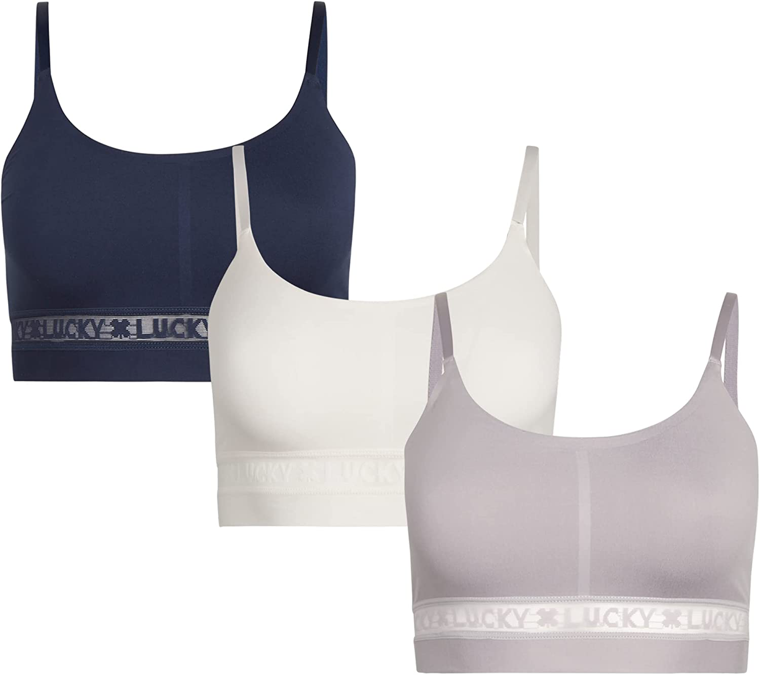 Lucky Brand Women’S Bra – 3 Pack Seamless Comfort Crop Cami Lounge Bralette (S-XL) Apparel & Accessories > Clothing > Underwear & Socks > Bras Kylie Max   