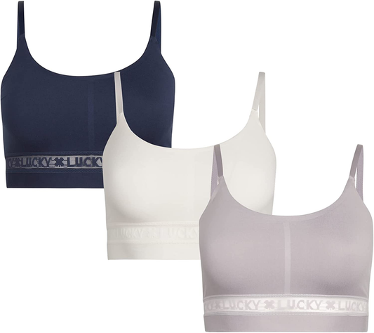 Lucky Brand Women’S Bra – 3 Pack Seamless Comfort Crop Cami Lounge Bralette (S-XL) Apparel & Accessories > Clothing > Underwear & Socks > Bras Kylie Max   