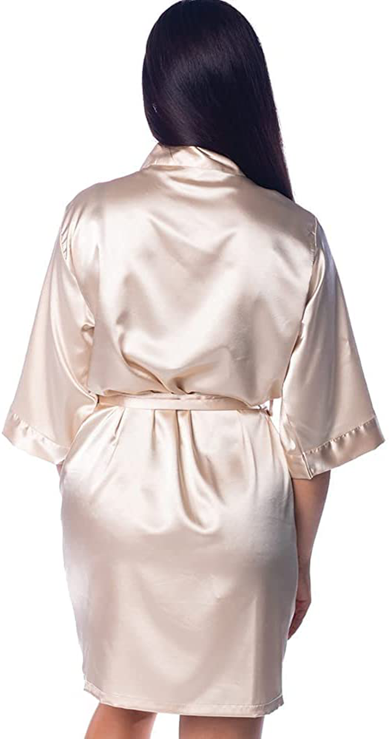 Pretty Robes Silk Satin Robes for Women Short Kimono Robe for Brides and Bridesmaids Wedding and Bridal Party Loungewear Apparel & Accessories > Clothing > Sleepwear & Loungewear > Robes Pretty Robes   
