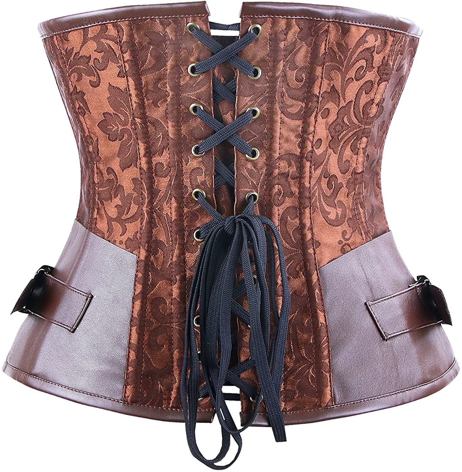 Blidece Women'S Fashion PU Leather Halter Shoulder Straps Underbust Corset Top Apparel & Accessories > Clothing > Underwear & Socks > Lingerie Blidece   