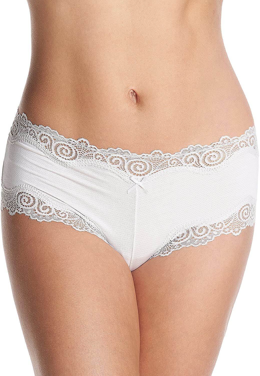 Maidenform Women'S Sexy Must Have Cheeky Scalloped Lace Hipster Apparel & Accessories > Clothing > Underwear & Socks > Underwear Maidenform Stone White Micro Dot/Stone 5 