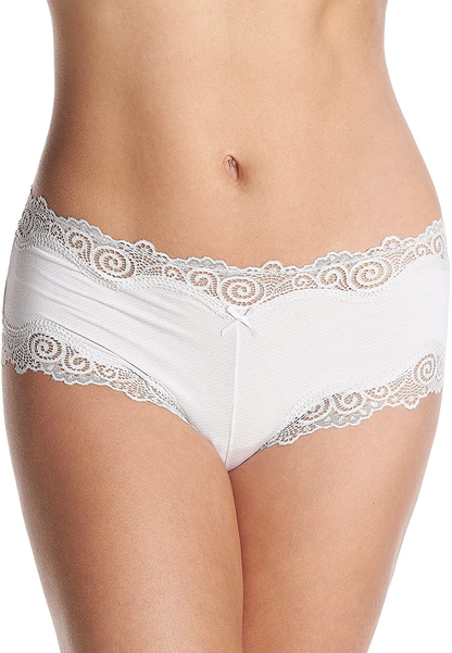 Maidenform Women'S Sexy Must Have Cheeky Scalloped Lace Hipster Apparel & Accessories > Clothing > Underwear & Socks > Underwear Maidenform Stone White Micro Dot/Stone 5 