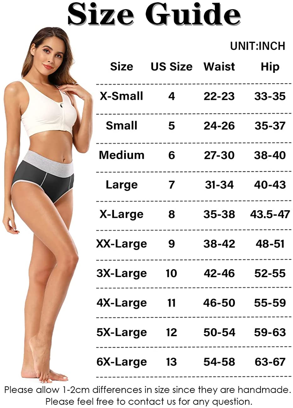 POKARLA Women'S High Waisted Cotton Underwear Soft Breathable Panties Stretch Briefs Regular & plus Size 5-Pack Apparel & Accessories > Clothing > Underwear & Socks > Underwear POKARLA   