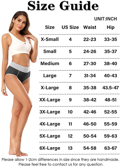 POKARLA Women'S High Waisted Cotton Underwear Soft Breathable Panties Stretch Briefs Regular & plus Size 5-Pack Apparel & Accessories > Clothing > Underwear & Socks > Underwear POKARLA   
