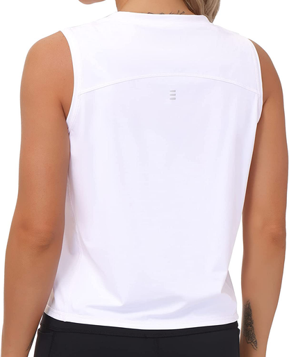 Ice Silk Workout Tops for Women Quick Dry Muscle Gym Running Shirts Sleeveless Flowy Yoga Tank Tops Apparel & Accessories > Clothing > Activewear Kylie Max   