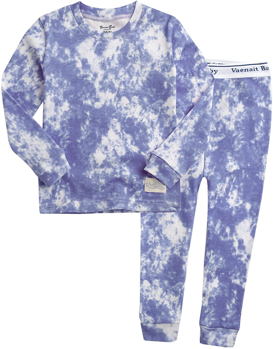 VAENAIT BABY 12M-12 Toddler Kids Boys Girls 100% Cotton Marbling Sung Fit Sleepwear Pajamas 2Pcs Pjs Set Apparel & Accessories > Clothing > Sleepwear & Loungewear > Pajamas Kylie Max   
