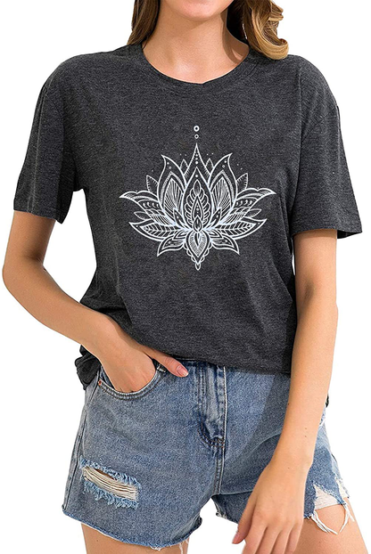 QIANRUO Lotus Flower Tank Top Women Meditation Yoga Shirts Casual Workout Muscle Tank Top Summer Sleeveless Graphic Tees Vest Apparel & Accessories > Clothing > Activewear Kylie Max   