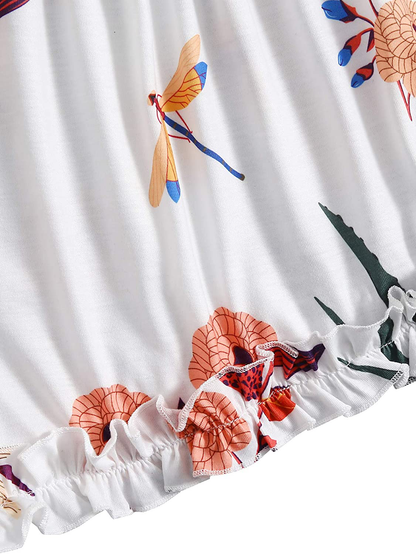Shein Women'S Summer Floral Print Cami Top and Shorts Pajamas Set Apparel & Accessories > Clothing > Sleepwear & Loungewear Kylie Max   