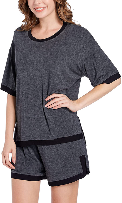 Eiggam Pajamas for Women Lounge Cotton Sleepwear Comfy Soft Long Button Down Pjs Set Pajamas Set Apparel & Accessories > Clothing > Sleepwear & Loungewear > Pajamas Eiggam   