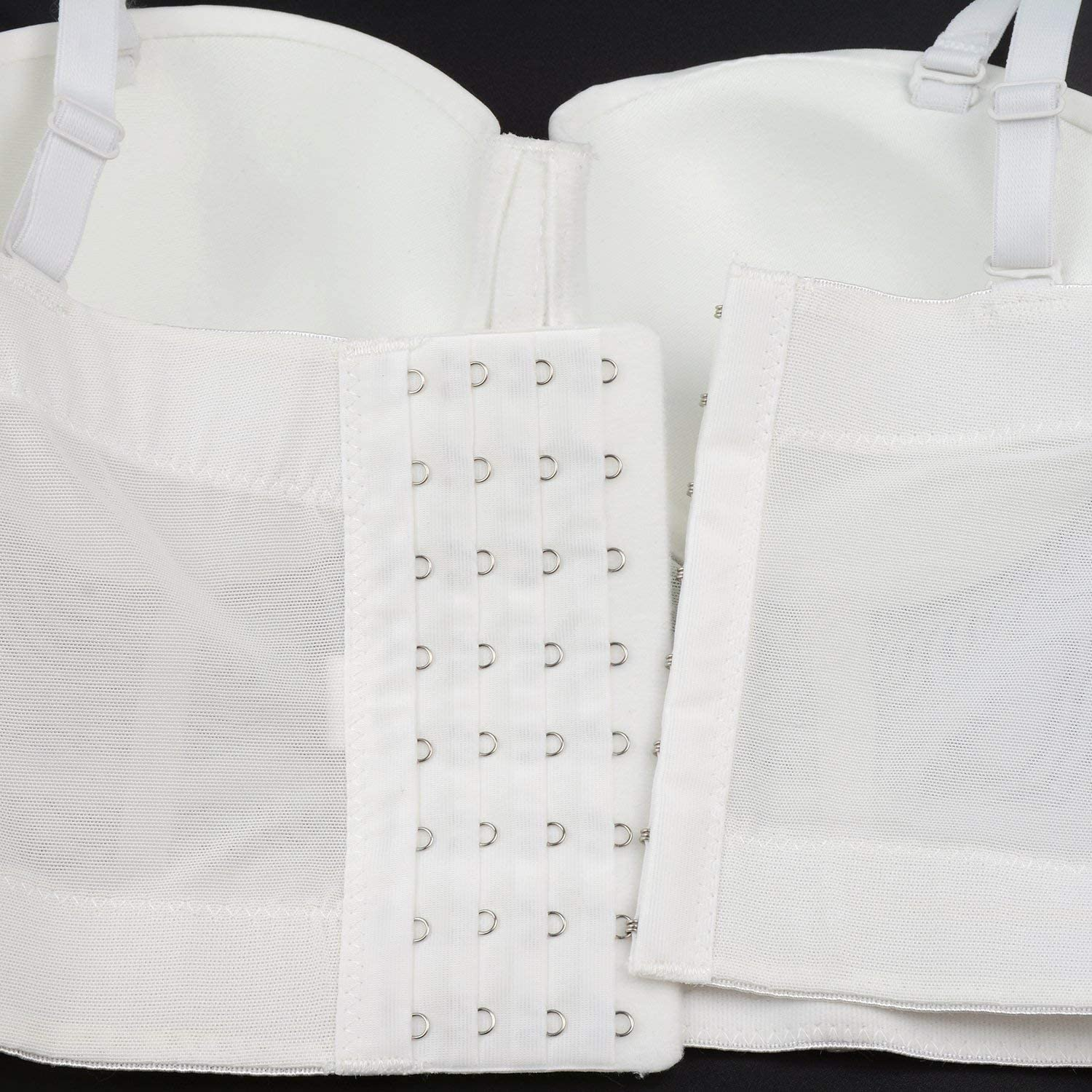 ELLACCI Women'S White Mesh Bustier Crop Top Push up Corset Top Bralet with Detachable Strap Apparel & Accessories > Clothing > Underwear & Socks > Lingerie ELLACCI   
