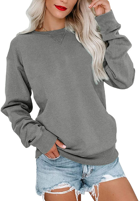 Bingerlily Womens Casual Long Sleeve Sweatshirt Crew Neck Cute Pullover Relaxed Fit Tops Apparel & Accessories > Clothing > Activewear Kylie Max   