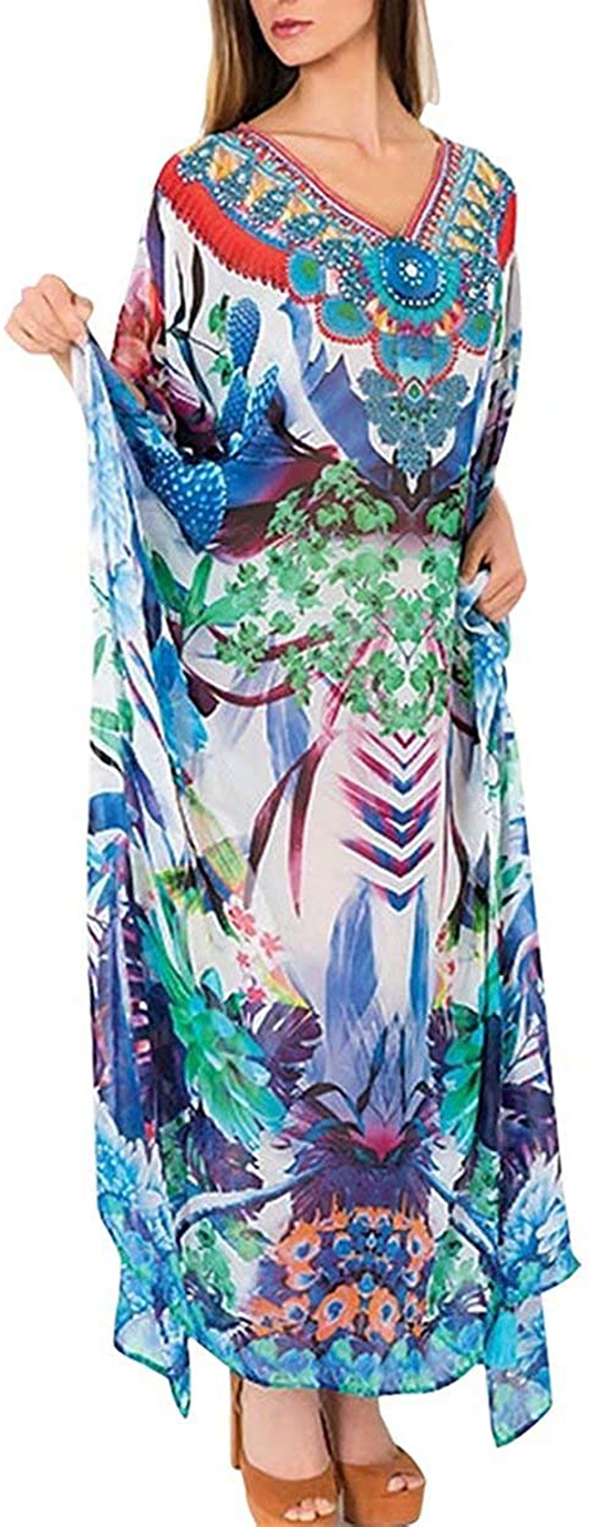 Swimsuit Cover Ups for Women plus Size Beachwear Bathing Suit Cover up Light Apparel & Accessories > Clothing > Swimwear Kylie Max A-multicoloured  